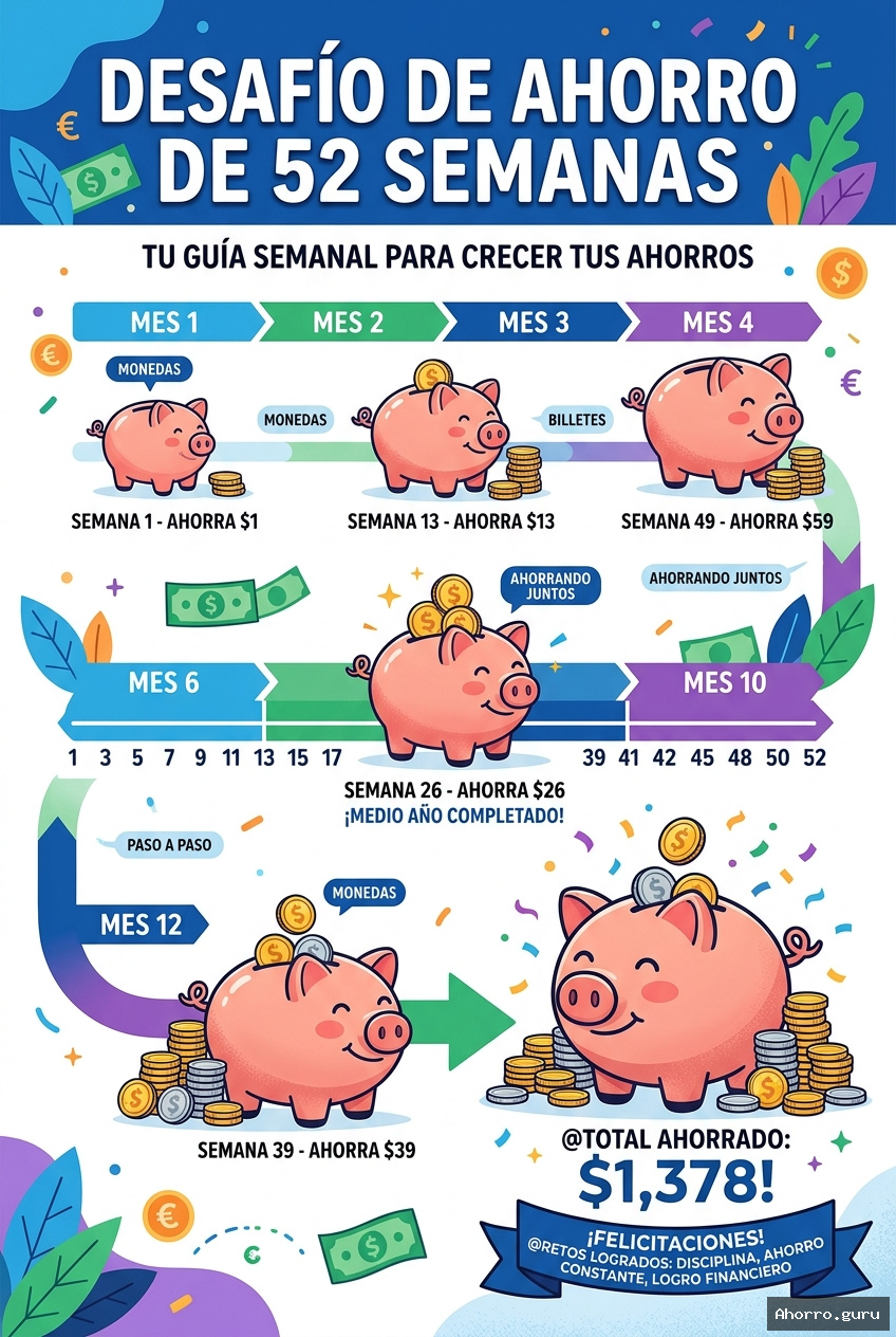 El reto de las 52 semanas: La estrategia de ahorro que transformará tu economía